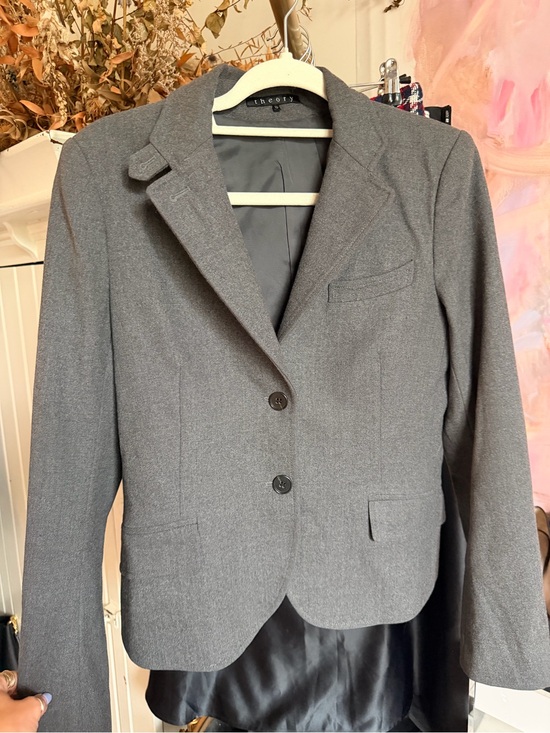 Theory Jackets & Blazers - Theory Gray Women's Two-Button Blazer